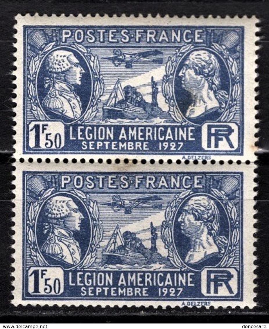 FRANCE 1927 -  PAIRE  Y.T. N° 245 - NEUFS** - Neufs