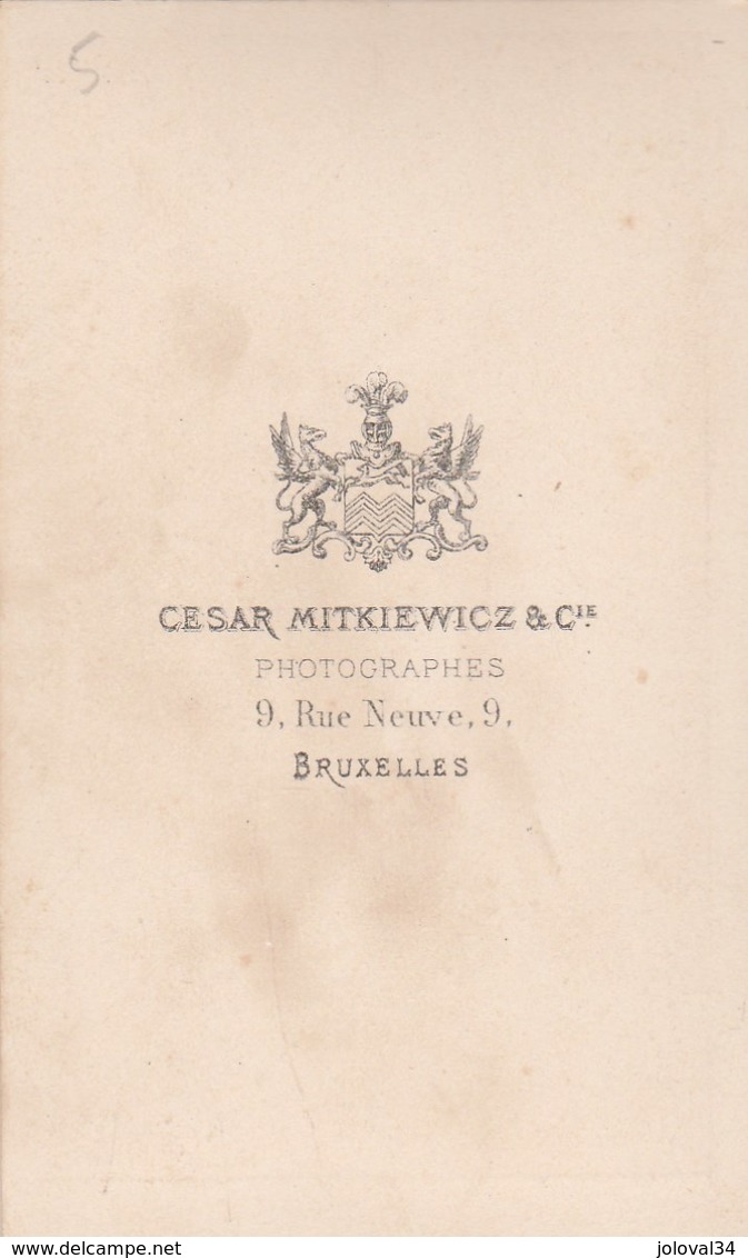 Photo Carte De Visite N° 5 - Cesar Mitkiewicz Bruxelles - Homme Assis  Bras Croisés - Alte (vor 1900)