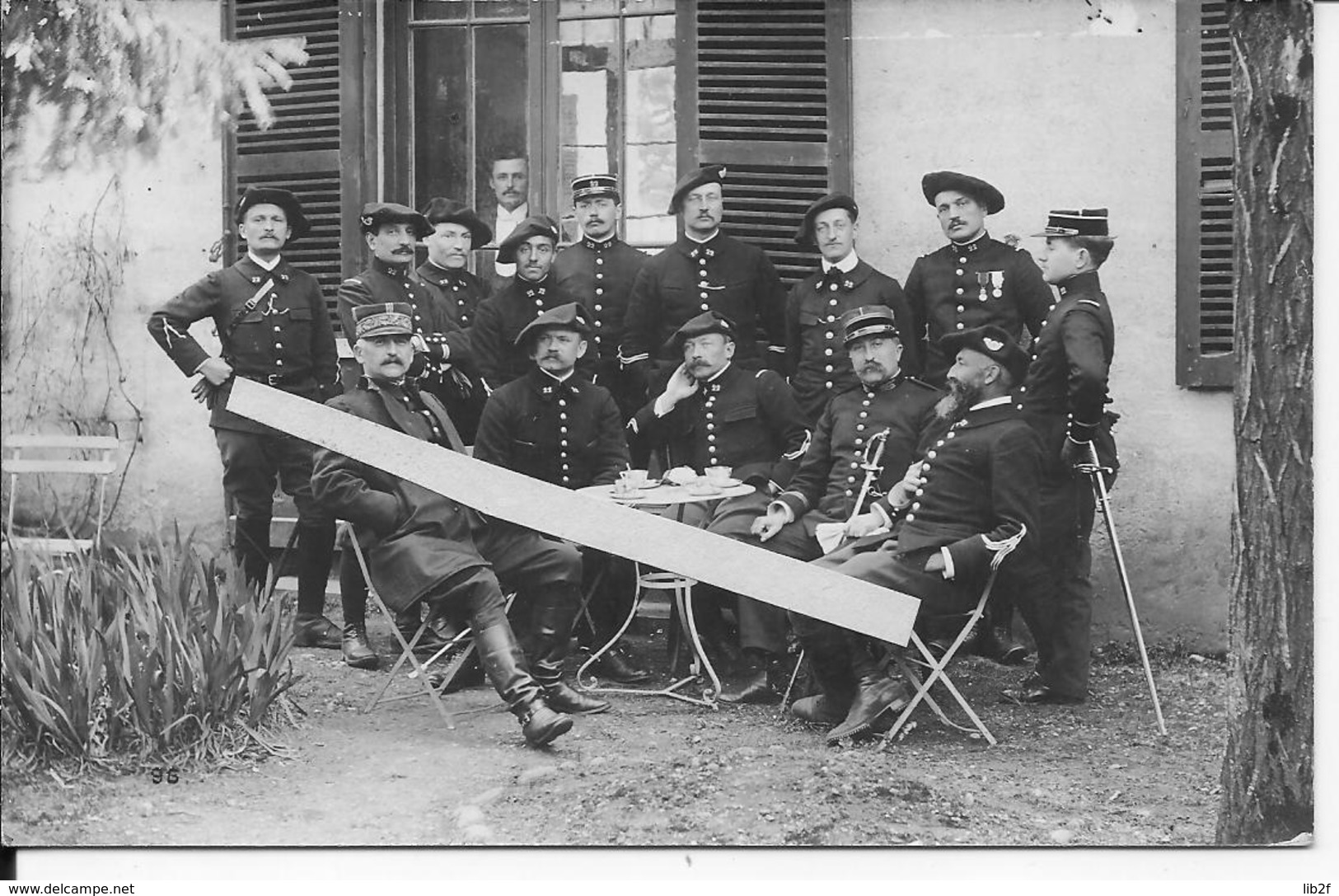 Albertville 1914 Soldats Du 22è Bataillon De Chasseurs Alpins BCA Officiers En Réunion Tarte 1 Carte Photo Ww1 14-18 - War, Military