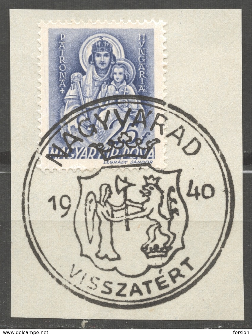 1940 Oradea Nagyvárad Stamping Occupation Revisionism WW2 WWII Romania Hungary Transylvania Comeback CUT Patrona Jesus - Siebenbürgen (Transsylvanien)