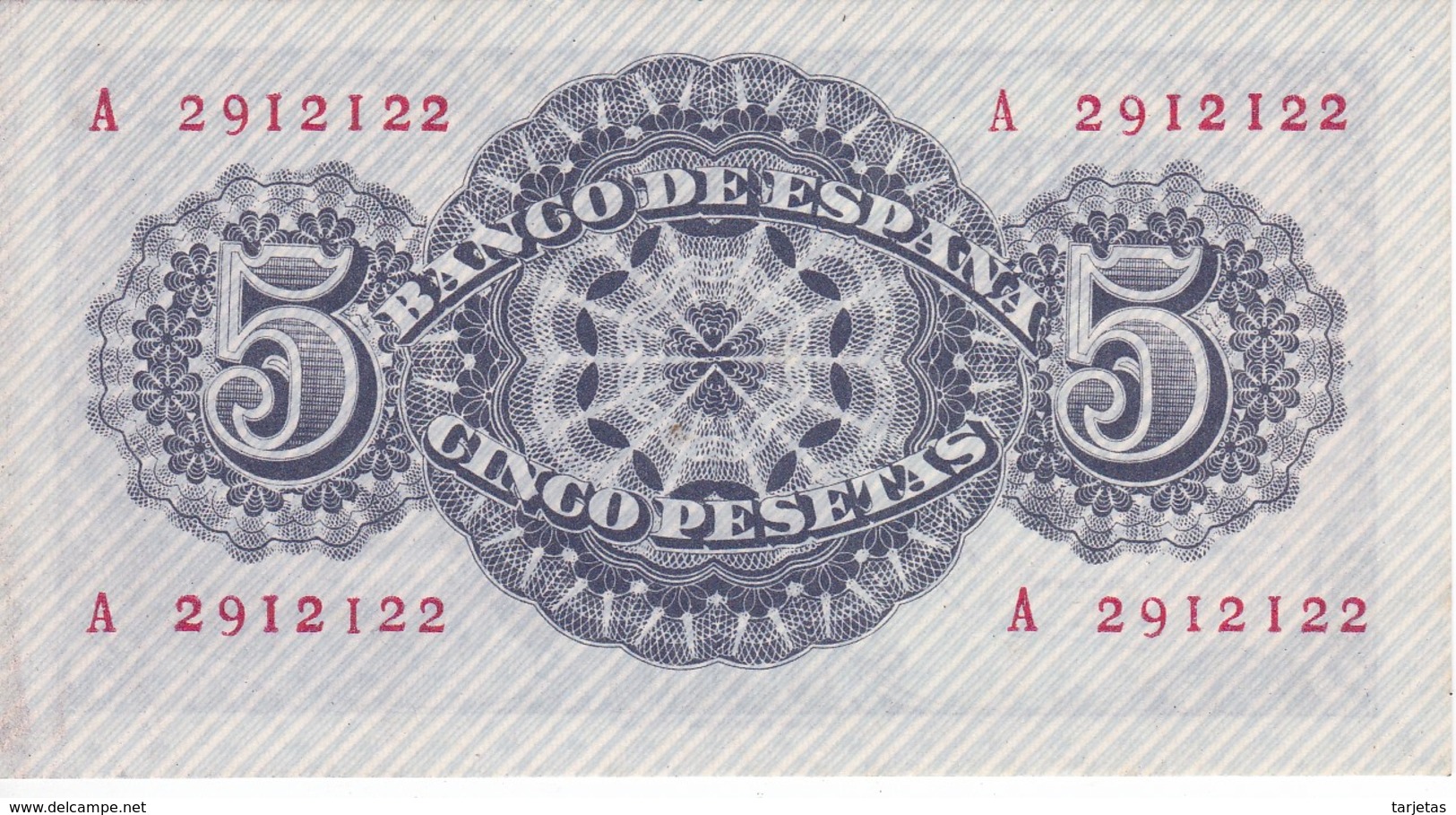 BILLETE DE 5 PTAS DEL AÑO 1947 SERIE A DE SENECA  SIN CIRCULAR - UNCIRCULATED   (BANKNOTE) - 5 Peseten