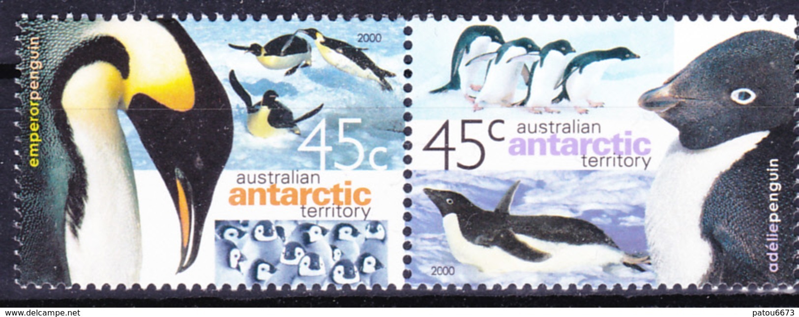 AAT 2000 Australia Antarctic Fauna Penguins (Yv 123 To 124 ) MNH - Antarctic Wildlife