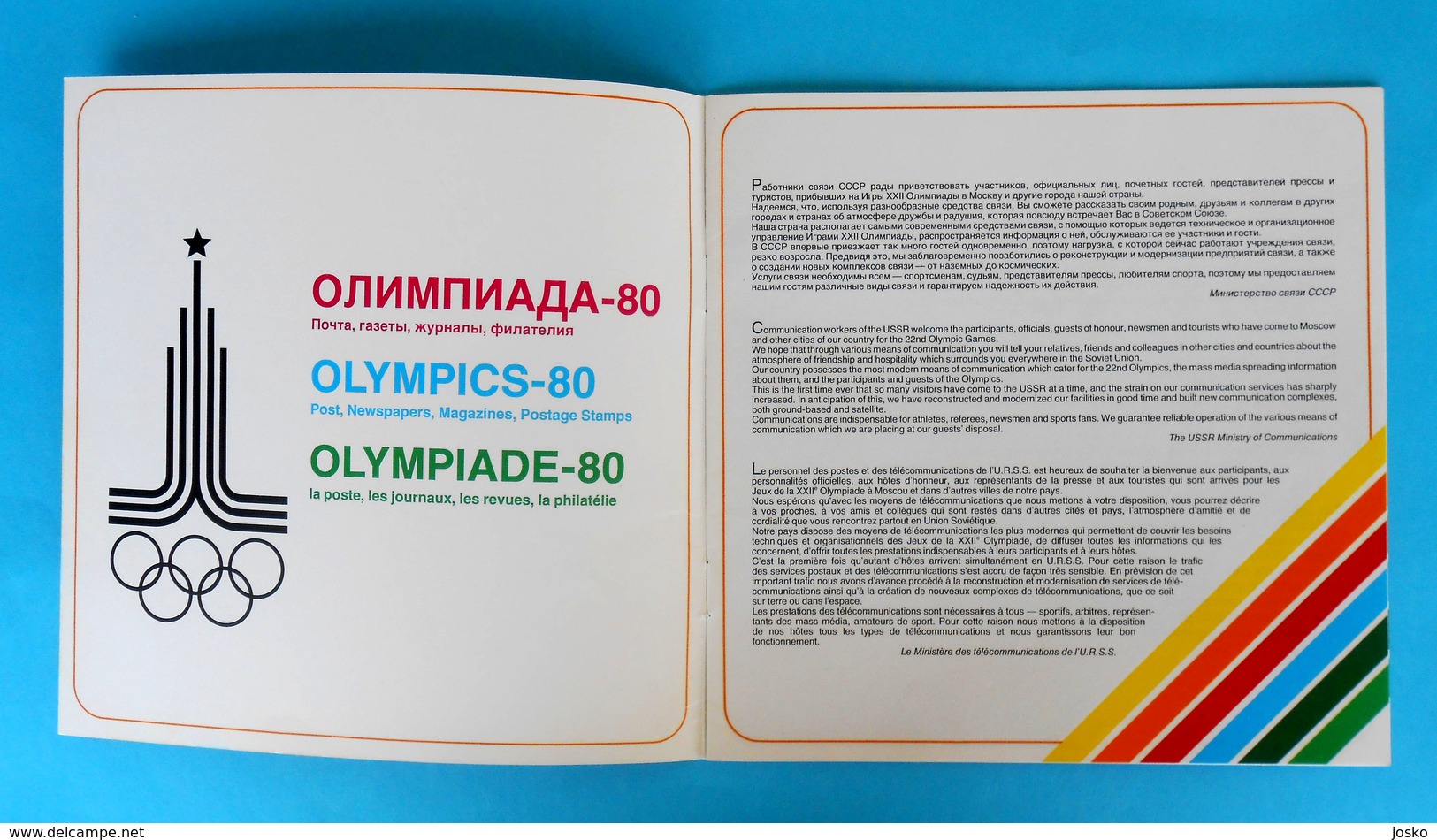 OLYMPIC GAMES MOSCOW 1980. Russia - Vintage Olympics Official Brochure * Jeux Olympiques Olympia Olympiade - Apparel, Souvenirs & Other