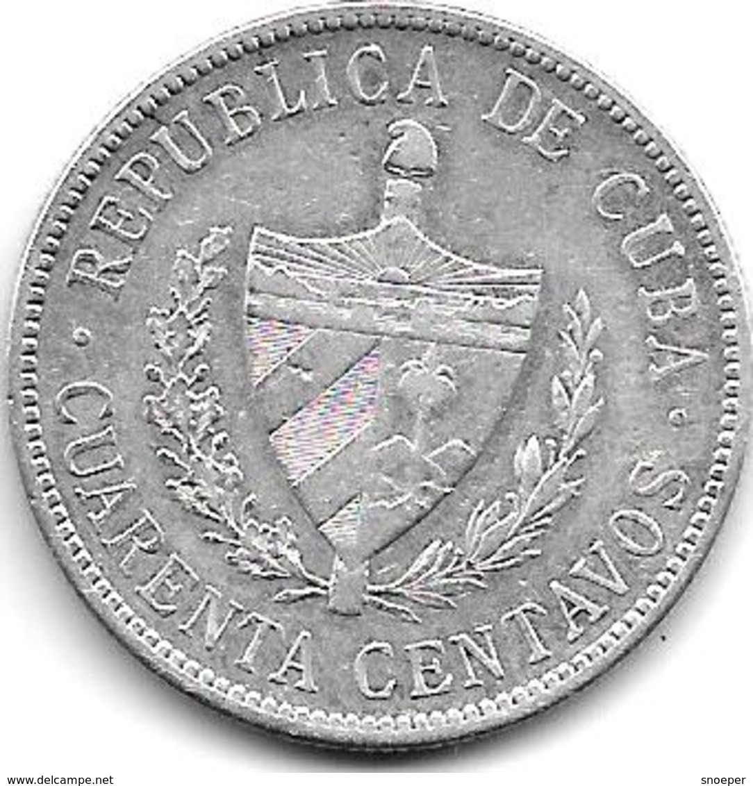 *cuba 40 Centavos 1916 Km 14.3 - Cuba