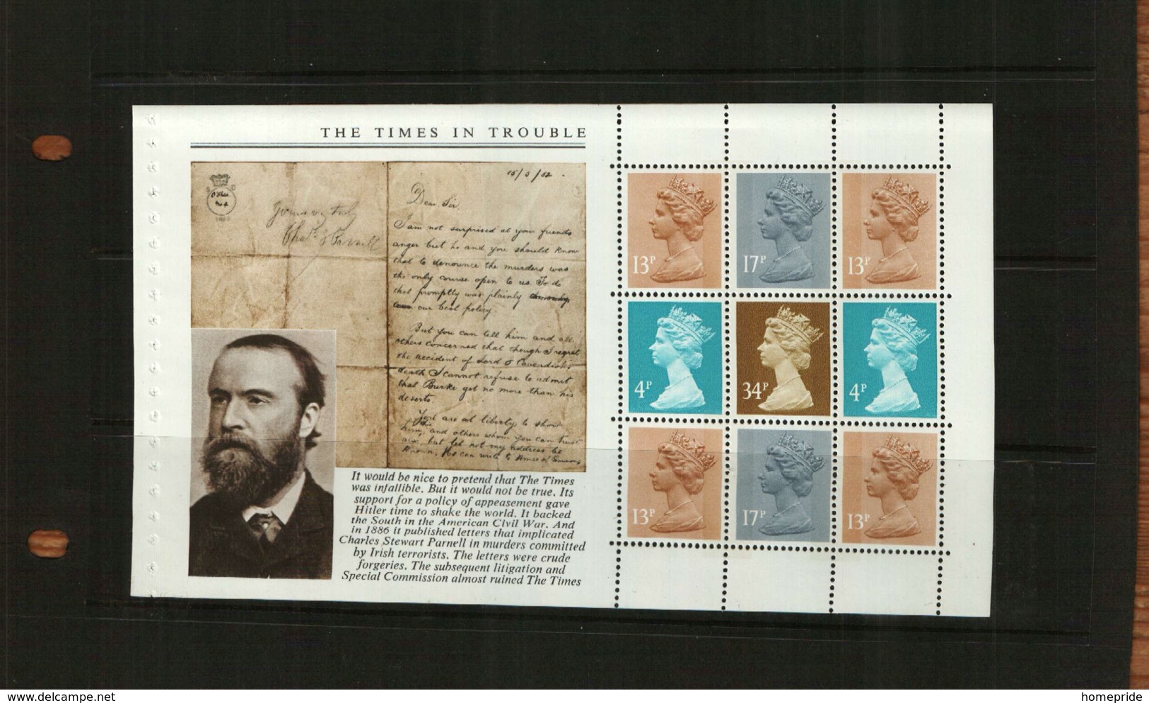 GREAT BRITAIN - QEII - 1985 BOOKLET PANE -  - 9 Stamps - Unused Stamps