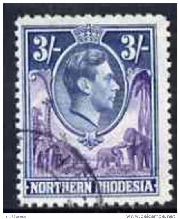 76111 Northern Rhodesia 1938 KG6 3s Violet &amp; Blue Fine Cds Used, SG 42 - Northern Rhodesia (...-1963)