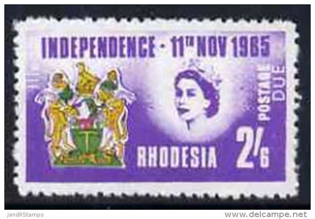 14869 Rhodesia 1965 Loyalists' Propaganda Forgery Of Independence 2s6d (perforated As SG 358)(heraldry Arms) - Rhodesia (1964-1980)