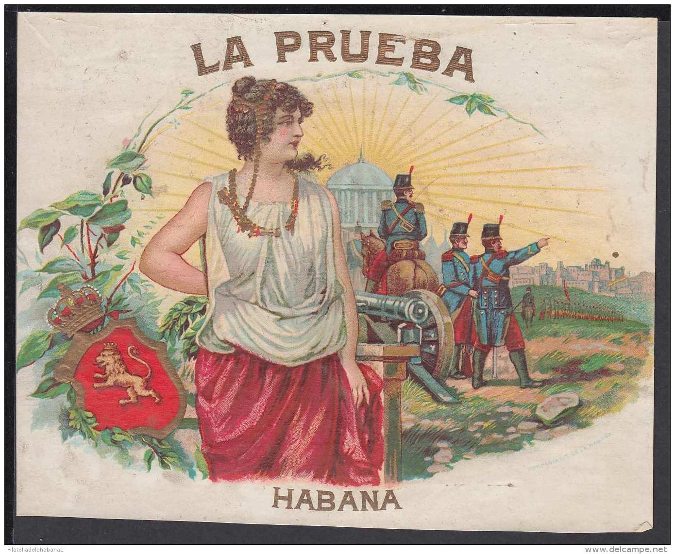 T128 CUBA SPAIN LA PRUEBA. B. MENENDEZ Y HNO TOBACCO. HABILITACION DE TABACO. - Etiketten