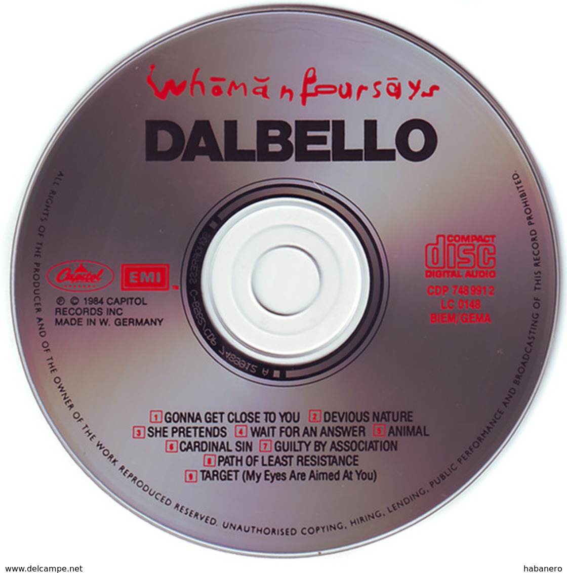 DALBELLO - WHOMANFOURSAYS - Rock