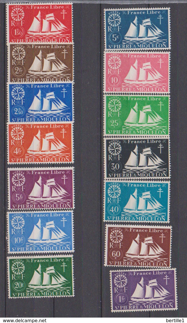 SAINT PIERRE ET MIQUELON    N°  YVERT   296/309 (point Rouille)   NEUF SANS  CHARNIERES       ( Nsch 08 ) - Ungebraucht