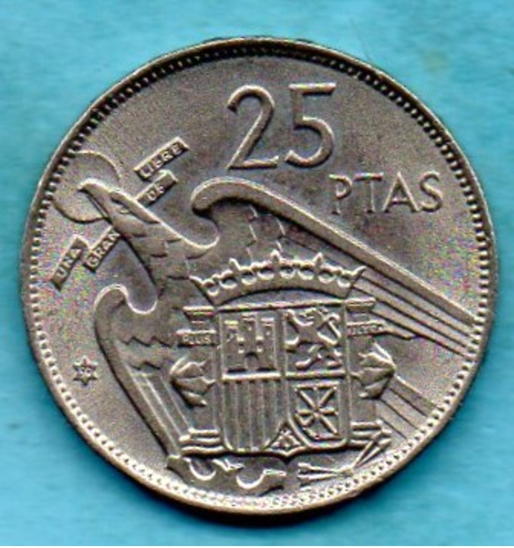 (r65)  ESPAGNE / SPAIN   25 PESETAS 1957 ( 59 ) F.FRANCO - 25 Pesetas