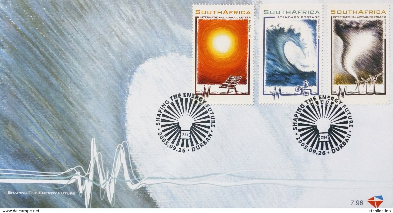 South Africa RSA 2005 FDC Renewable Energy Sources Shaping Future Solar Wind Water Nature Environment Sciences Stamps - Lettres & Documents