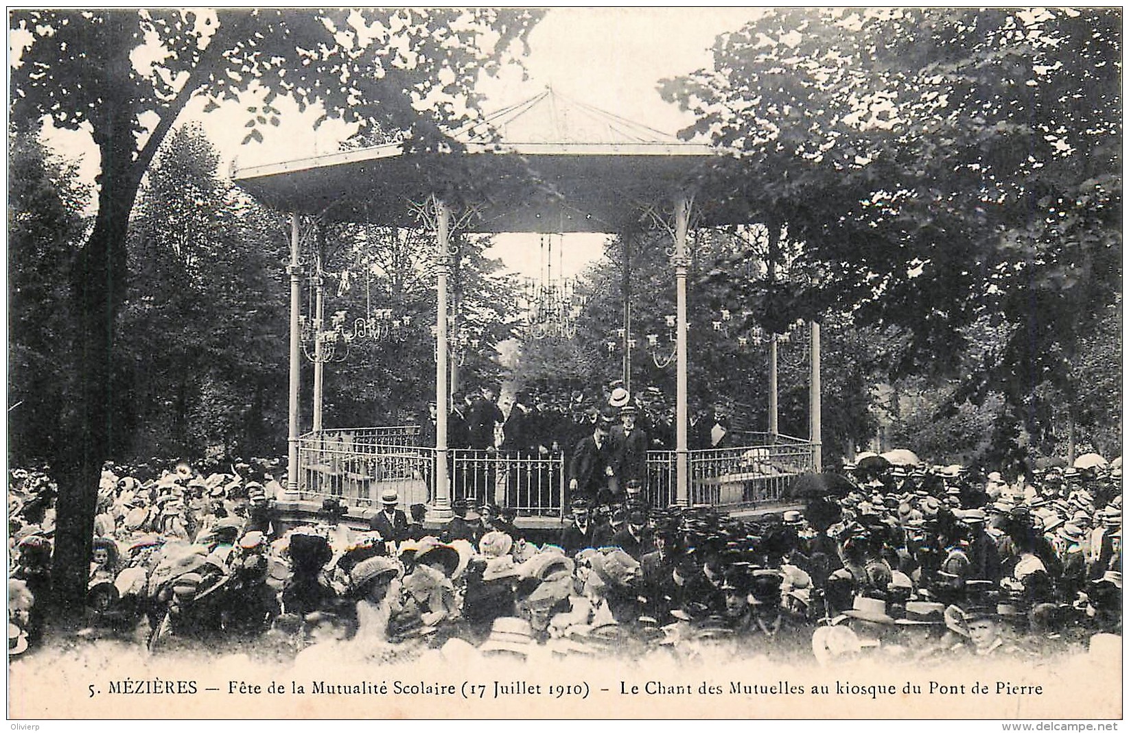 France - 08 - Mézières - Fête De La Mutualité Scolaire 1910 - Le Chant Des Mutuelles Au Kiosque Du Pont De Pierre - Autres & Non Classés