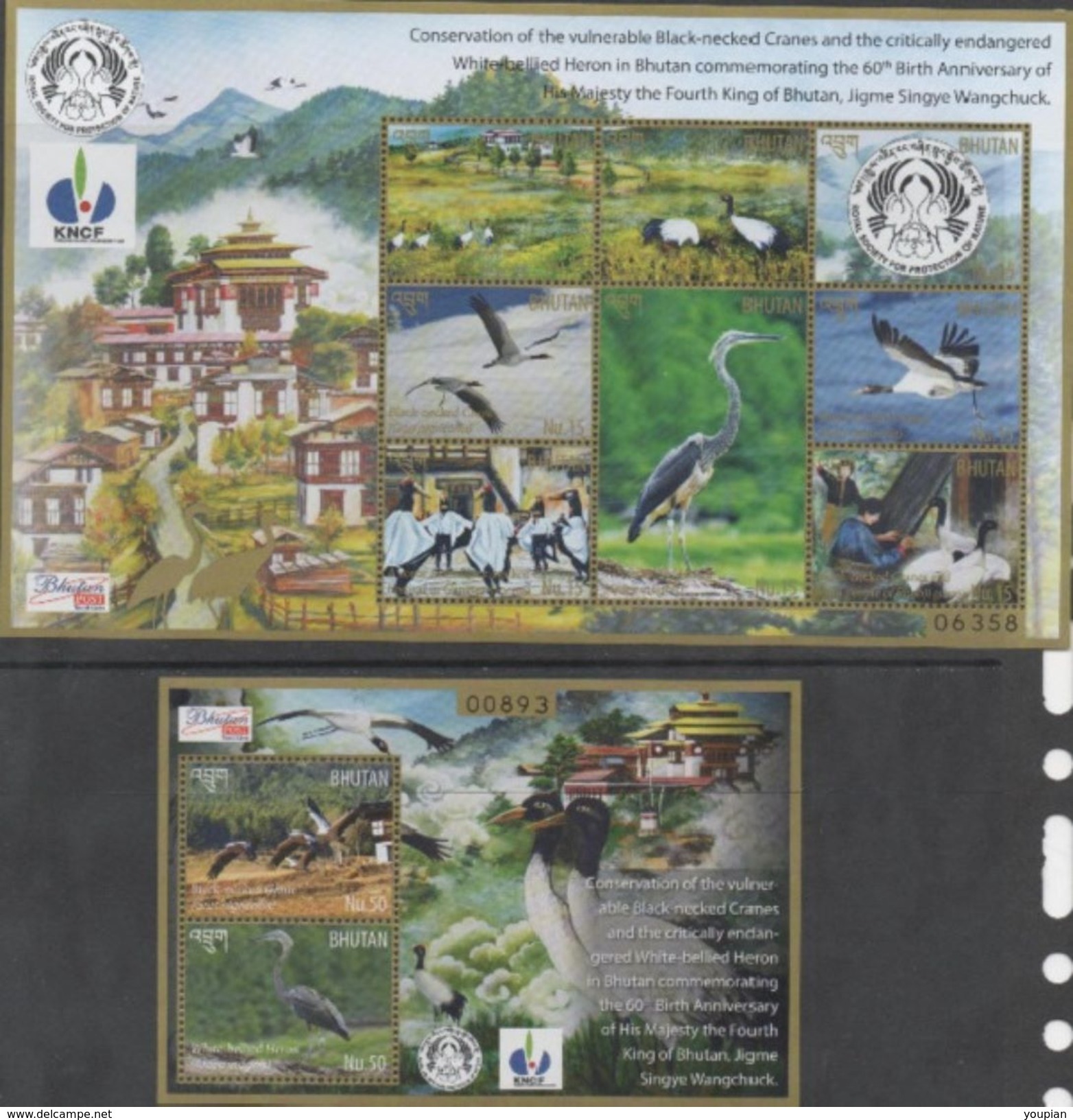 Bhutan 2015, Birds, Cranes, Dances, Costumes, Sheetlet And S/Sheet, MNH - Bhutan