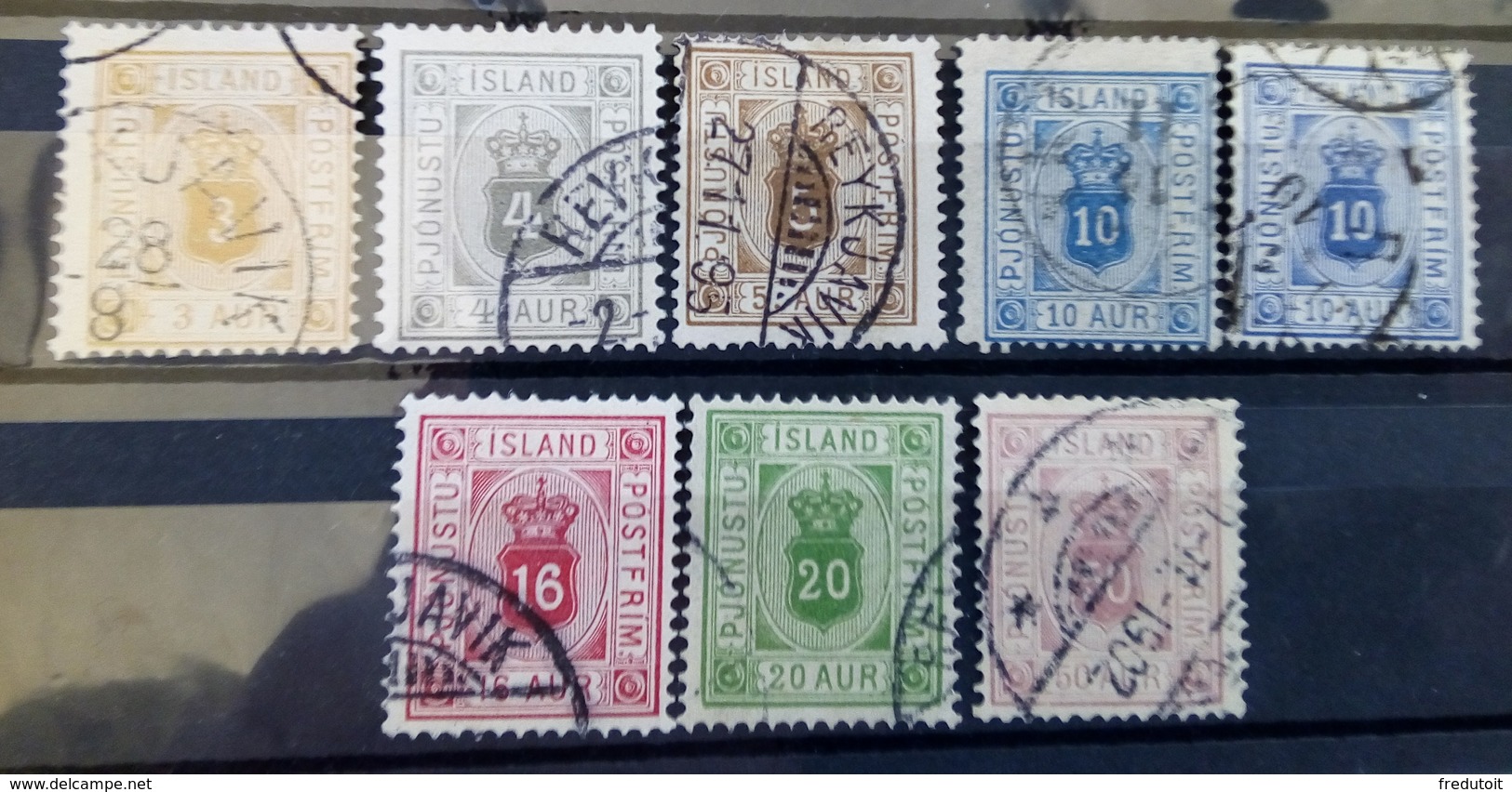 Islande - Timbres De Service N°3/9 Oblitéré (1876-1901) - Dienstmarken