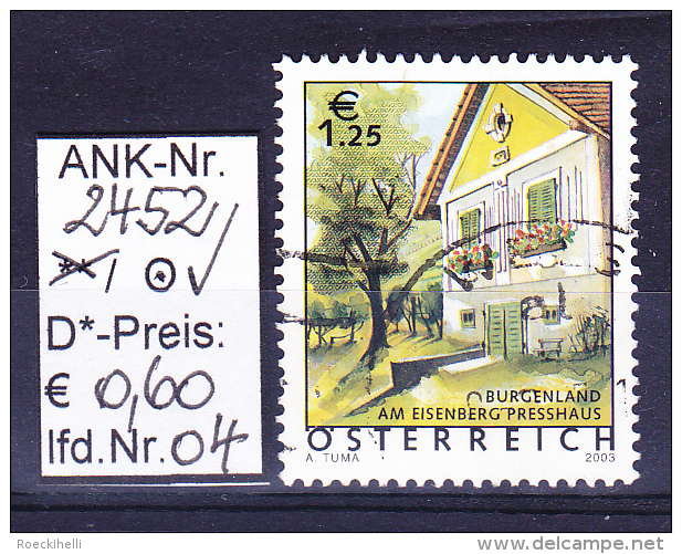 30.5.2003  - FM/DM "Ferienland Österr.- Presshaus Eisenberg"  -  O  Gestempelt -  Siehe Scan  (2452o 02-04,06-14) - Gebraucht