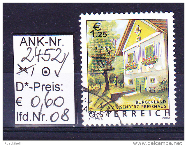 30.5.2003  - FM/DM "Ferienland Österr.- Presshaus Eisenberg"  -  o  gestempelt -  siehe Scan  (2452o 02-04,06-14)