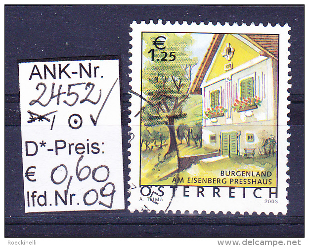 30.5.2003  - FM/DM "Ferienland Österr.- Presshaus Eisenberg"  -  o  gestempelt -  siehe Scan  (2452o 02-04,06-14)