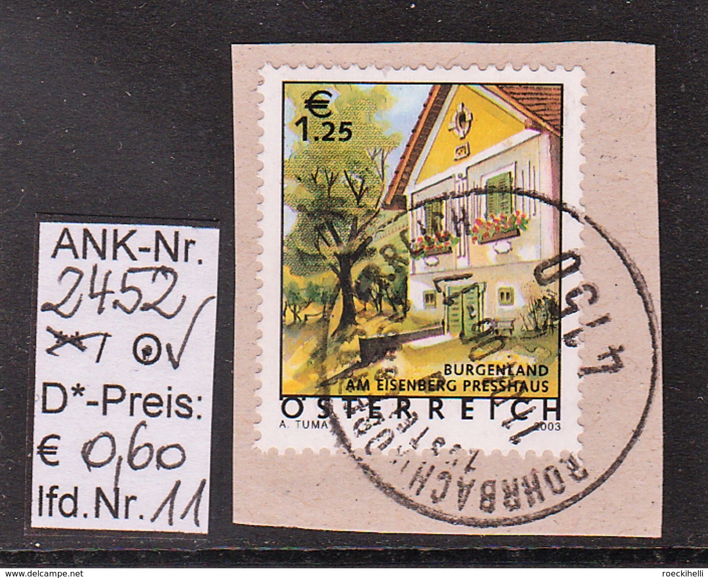 30.5.2003  - FM/DM "Ferienland Österr.- Presshaus Eisenberg"  -  o  gestempelt -  siehe Scan  (2452o 02-04,06-14)