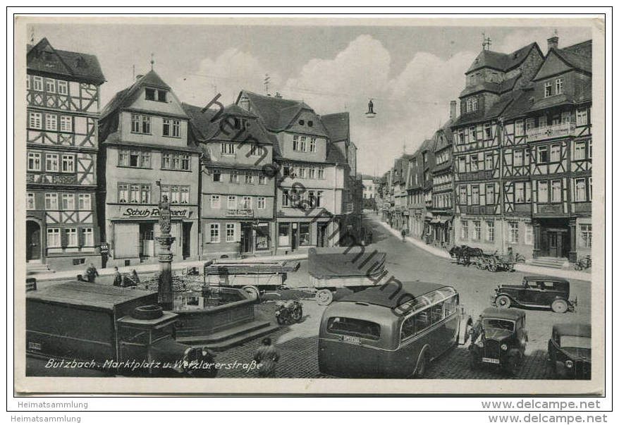 Butzbach - Marktplatz Und Wetzlarerstraße - Verlag Wilh. Weickhardt Butzbach Gel. 1942 - Butzbach