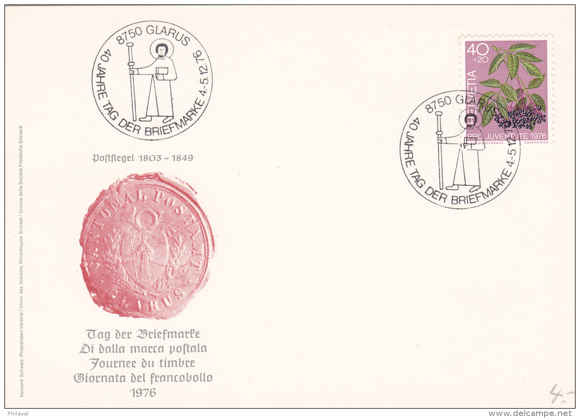 Tag Der Briefmarke - Journée Du Timbre - Giornata Del Francobollo : Carte GLARUS 1976 - Sonstige & Ohne Zuordnung