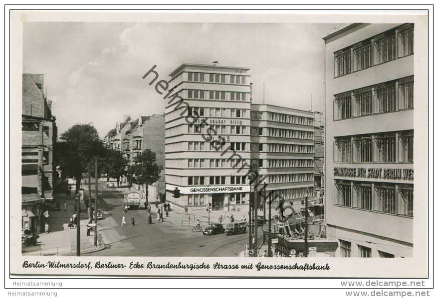 Berlin-Wilmersdorf - Berliner- Ecke Brandenburgische Strasse Mit Genossenschaftsbank - Foto-AK - Werbekarte - Verlag Kun - Wilmersdorf