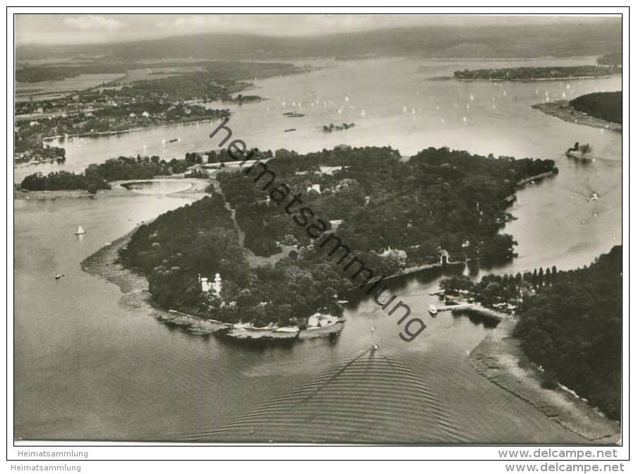 Berlin - Nikolskoe-Pfaueninsel - Fliegeraufnahme - Foto-AK Grossformat - Verlag Max O&acute;Brien Berlin - Wannsee