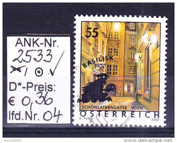 13.10.2004-Überdruck "Ferienland Österreich-Basilisk" - O Gestempelt - S. Scan (2533o 01-02,04,06-07,09-12) - Gebraucht