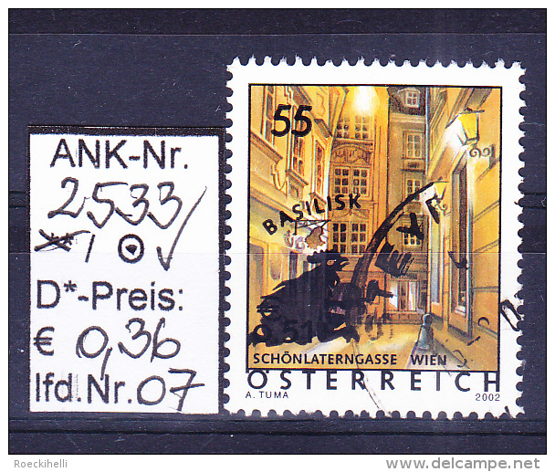 13.10.2004-Überdruck "Ferienland Österreich-Basilisk" - O Gestempelt - S. Scan (2533o 01-02,04,06-07,09-12) - Gebraucht