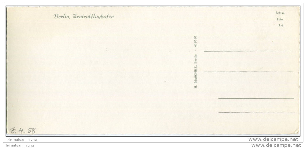 Berlin - Zentralflughafen - Strassenbahn - Foto-AK Panoramakarte 9cm X 21cm - Verlag H. Maschke Berlin - Tempelhof