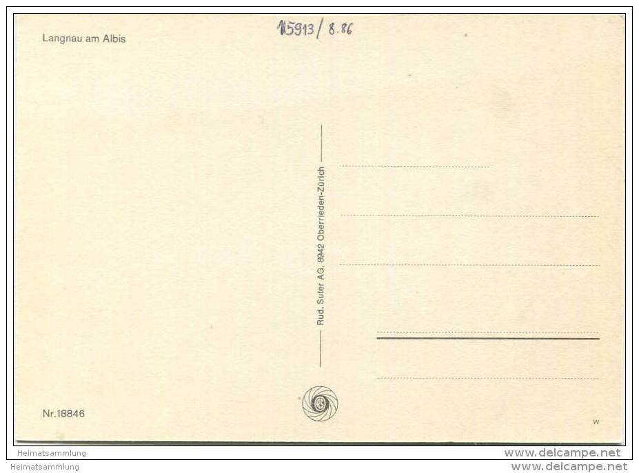 Langnau Am Albis - AK Grossformat - Verlag Rud. Suter Oberrieden - Oberrieden