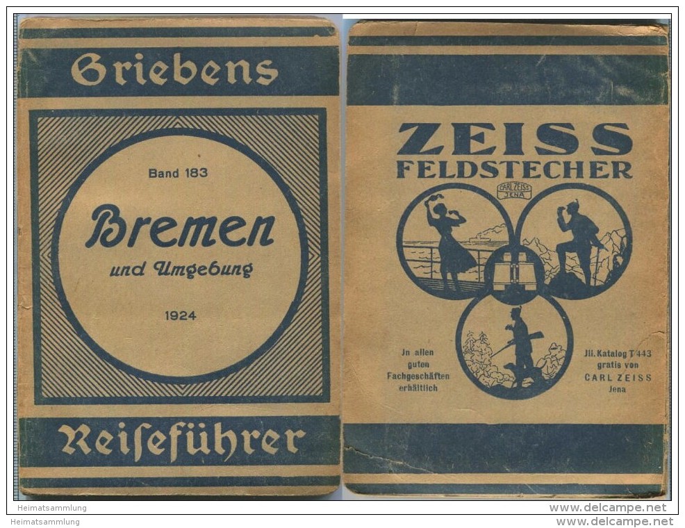 Bremen Und Umgebung - 3. Auflage 1924 - 80 Seiten Plus Werbung - Mit Zwei Karten - Bremen