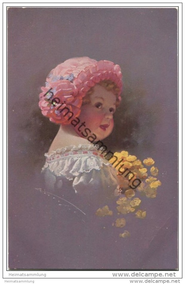 Kleines Mädchen Mit Mütze Und Blumen - Ludwig Knoefel - Verlag Novitas GmbH Berlin Nr. 10664 - Knoefel, Ludwig