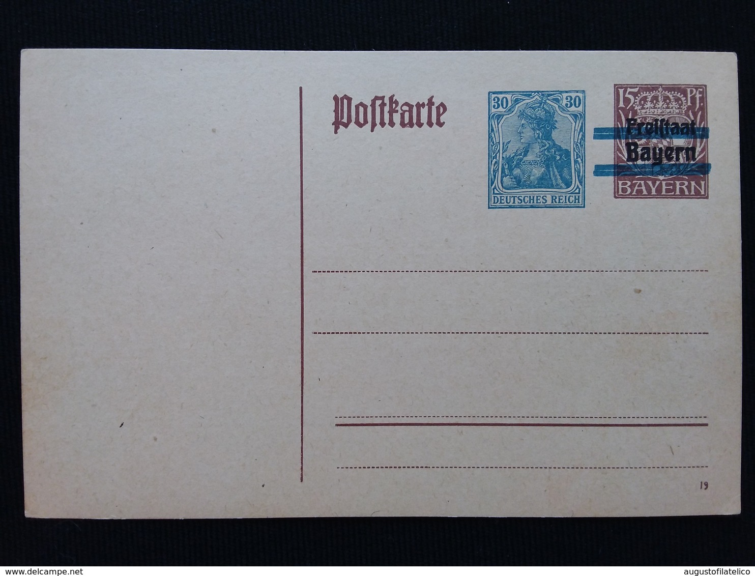 GERMANIA - Cartolina Postale Sbarrata Baviera - Nuova + Spese Postali - Storia Postale