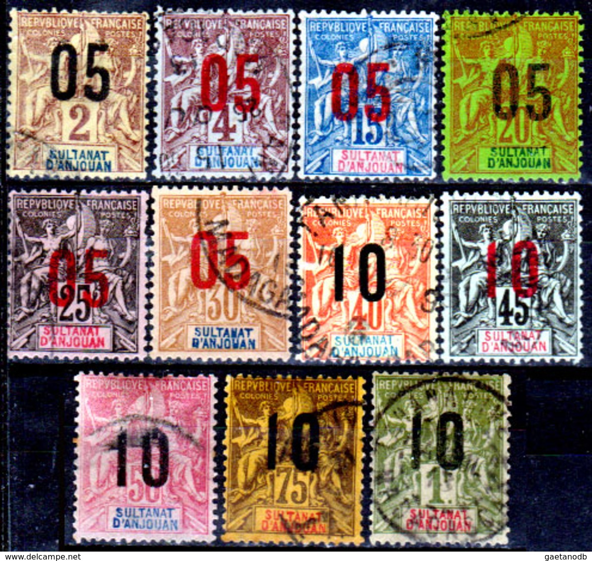 Anjouan-005- Emissione 1912 (o) Usato - Senza Difetti Occulti. - Used Stamps