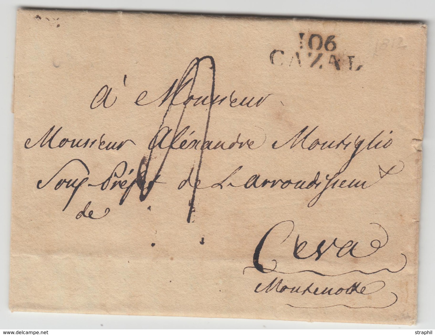 LAC 106 CAZAL - 18 Oct 1812 - Pr Ceva - TB - 1801-1848: Précurseurs XIX