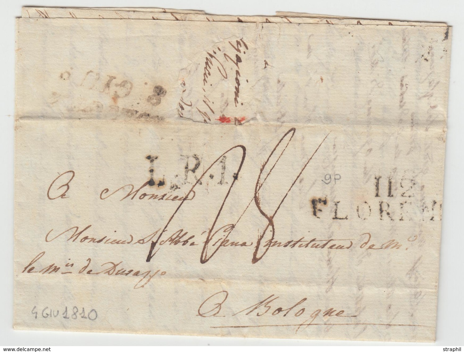 LAC 112 FLORENCE - 1810 - Pr Bologne - B/TB - 1801-1848: Précurseurs XIX