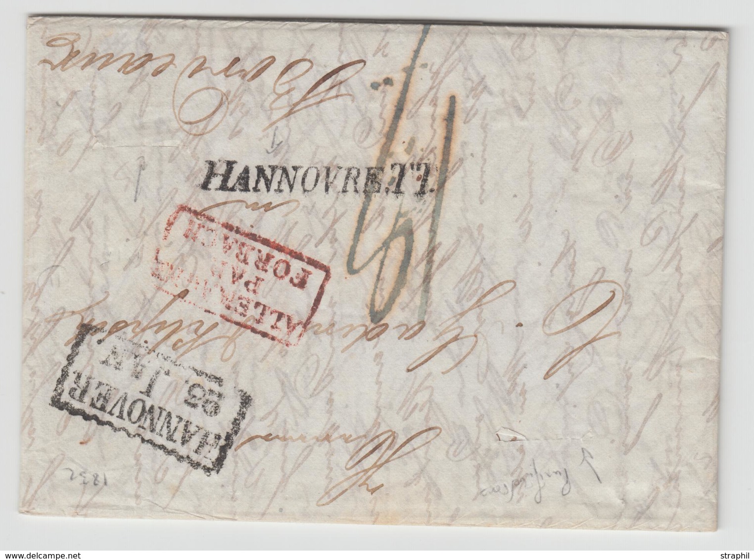 LAC N°15 - Allemagne Par Forbach Rge + Cachet Rect. Hannover (1832) - Lettre Purifiée - Pr Bordeaux - TB - 1801-1848: Precursors XIX