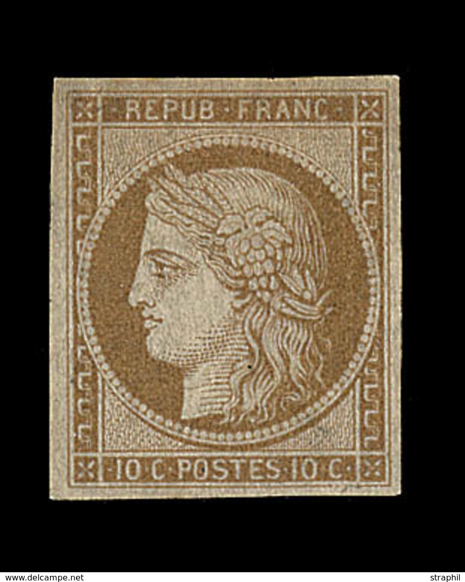 * N°1f - 10c Bistre - Réimpression - Signé Darteyre - TB - 1849-1850 Ceres