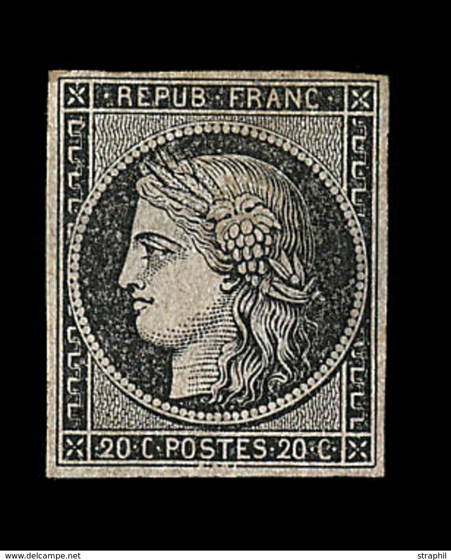 * N°3 - 20c Noir - Impression Déféctueuse - Gomme Brunâtre - TB - 1849-1850 Ceres