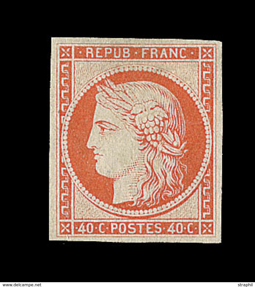 (*) N°5 - 40c Orange - Signé - TB - 1849-1850 Cérès