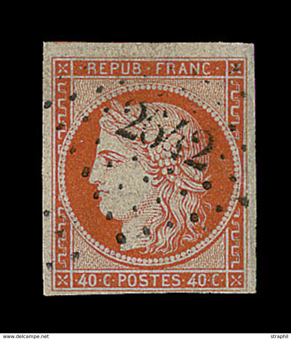 O N°5 - 40c Orange - Obl. PC 2642 - Signé A. Brun - TB - 1849-1850 Cérès