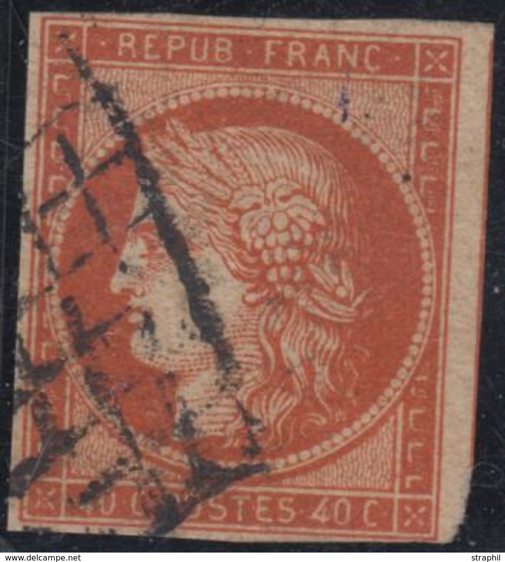 O N°5a - 40c Orange Foncé - Belle Couleur - 1 Filet Biseau - Sinon TB - Signé JF Brun - 1849-1850 Cérès