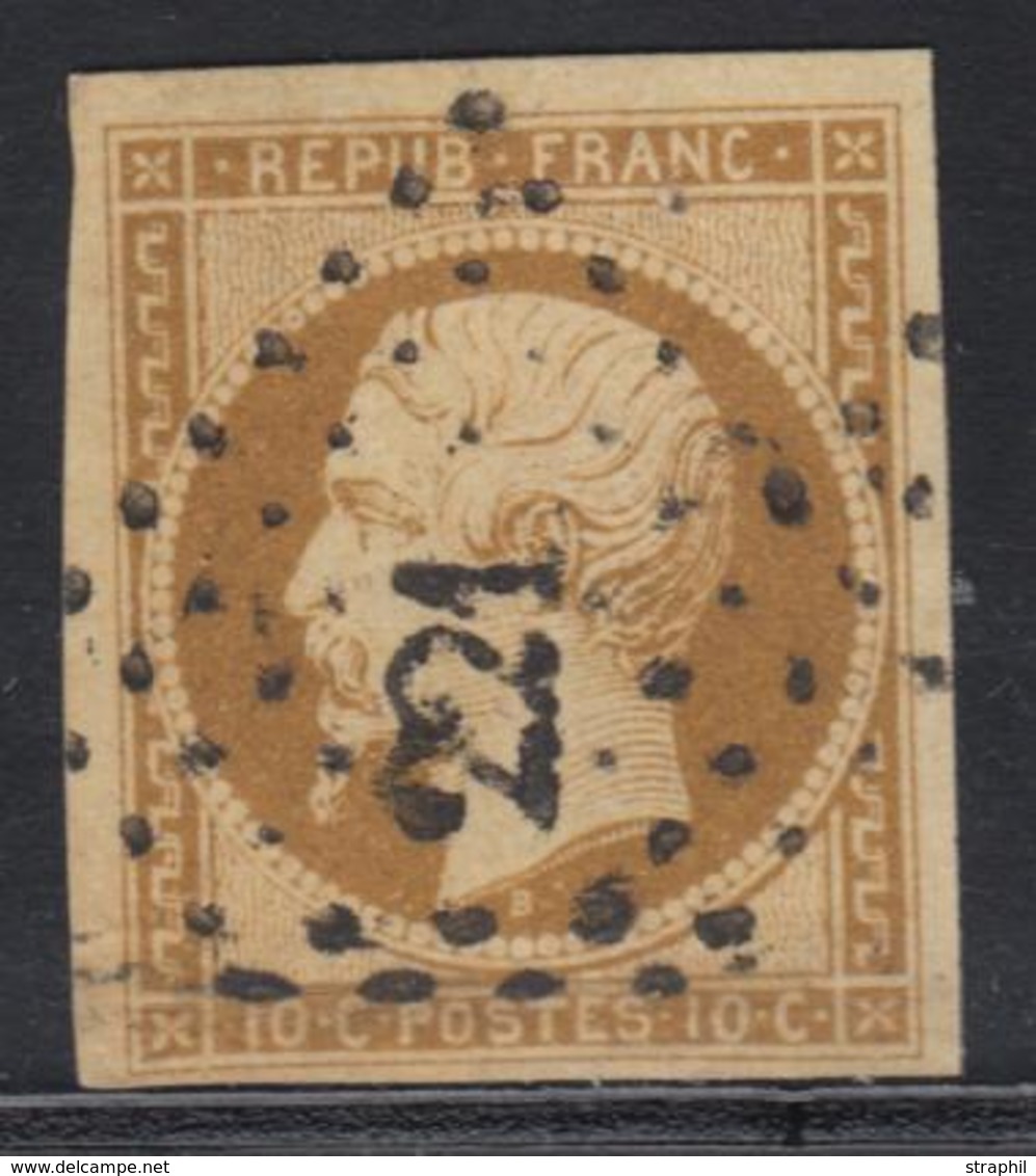 O N°9 - Obl. PC 221 - Déft - Asp. TB - 1852 Louis-Napoleon