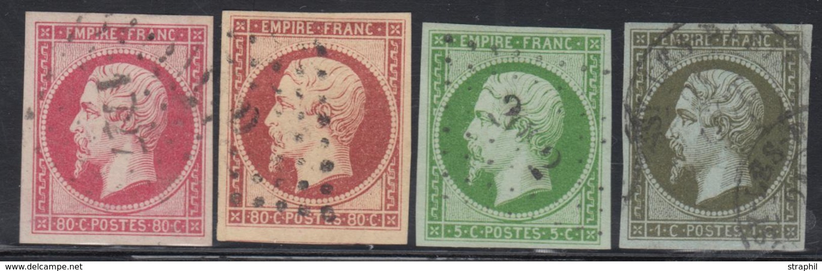 O N°11/12, 17A Signé Serrane, N°13B Rose Vif - TB - 1853-1860 Napoléon III