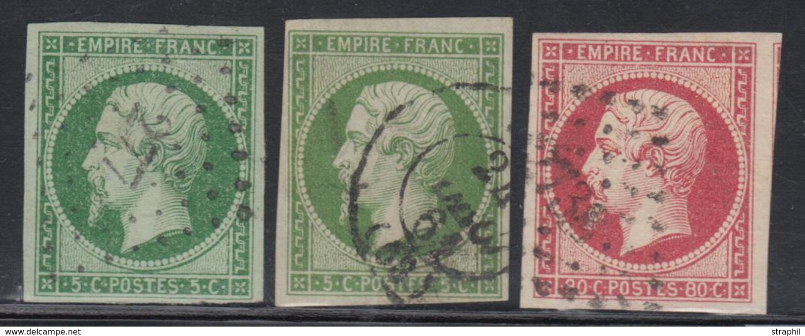 O N°12 X2 (nuances) + N°17Ba - TB - 1853-1860 Napoleon III