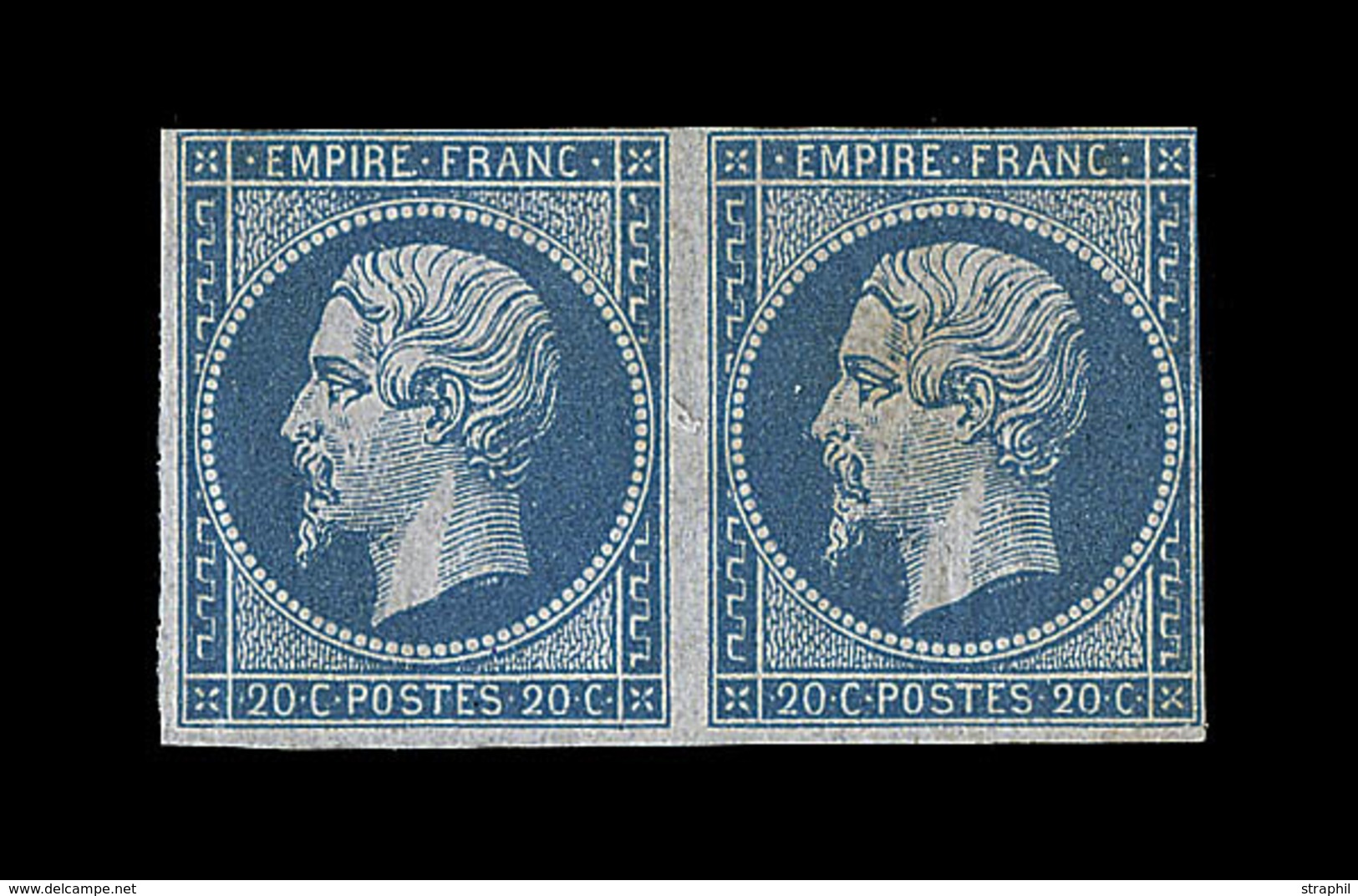 ** N°14A - Paire - Gomme Lég. Jaunie - 2marges Réduites - 1853-1860 Napoléon III.