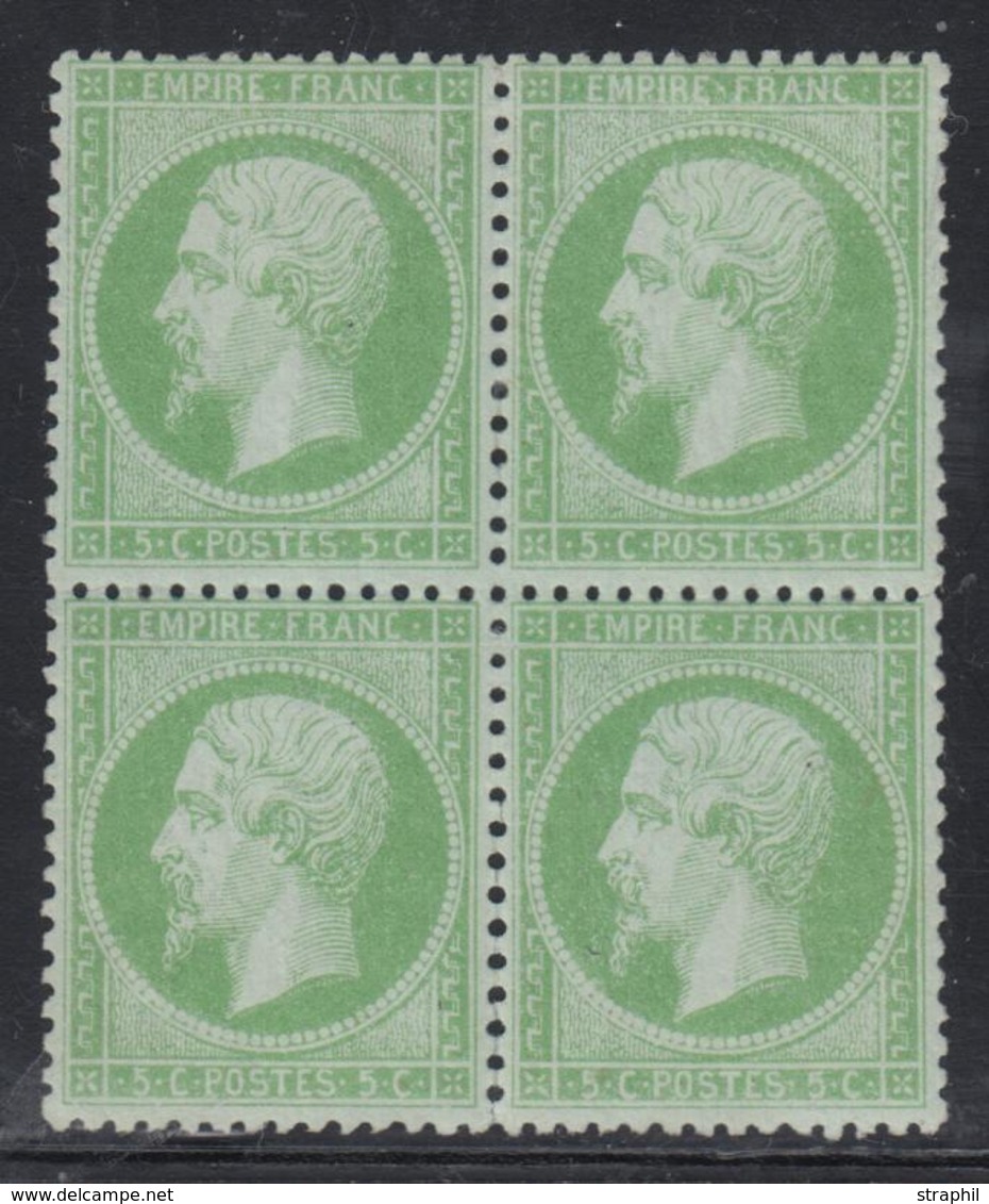 * N°20 - 5c Vert - Bloc De 4 - Bien Centré - Comme ** - TB - 1862 Napoleon III