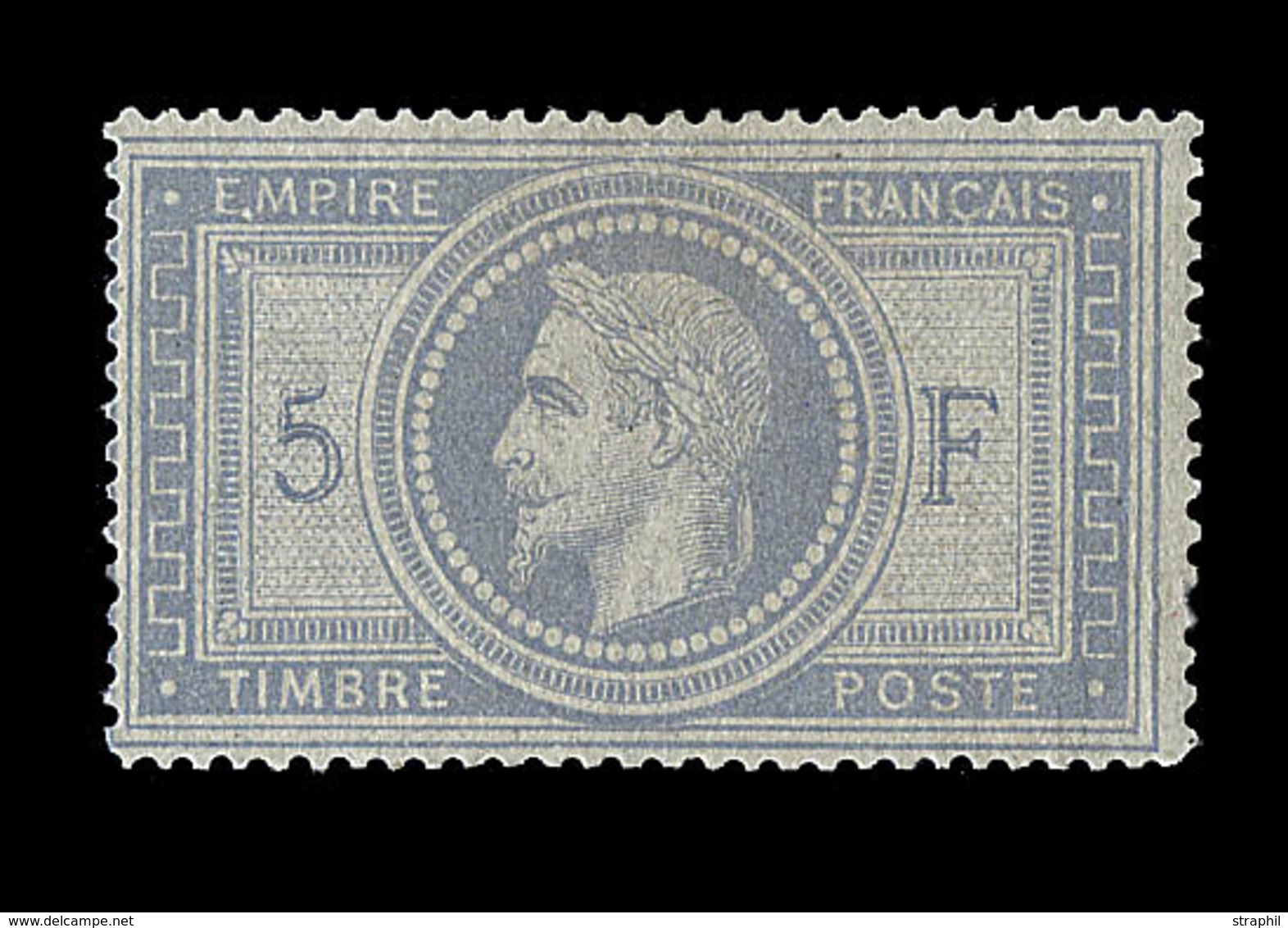 (**) N°33A - 5F Violet Gris - 5 Et F En Bleu - Signé Bühler/Thiaude - TB - 1863-1870 Napoléon III Lauré