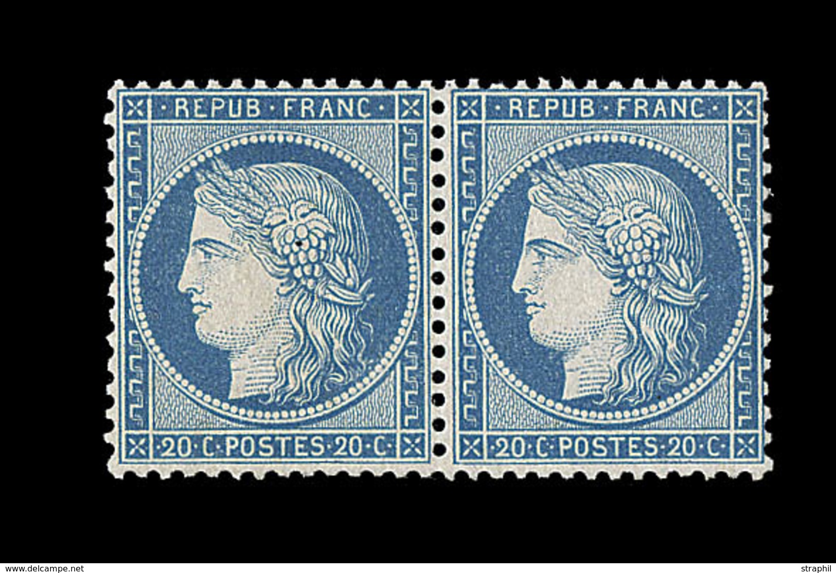 * N°37 - 20c Bleu - Paire - Comme ** - TB - 1870 Belagerung Von Paris